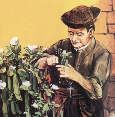 Johann Mendel manastırının bahçesinde çalışıyor by English School